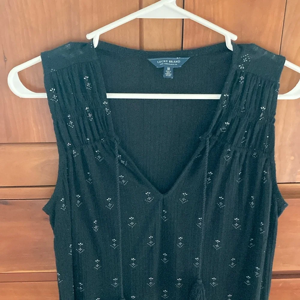 Lucky Brand Black Tank Top with white design - Picture 7 of 11